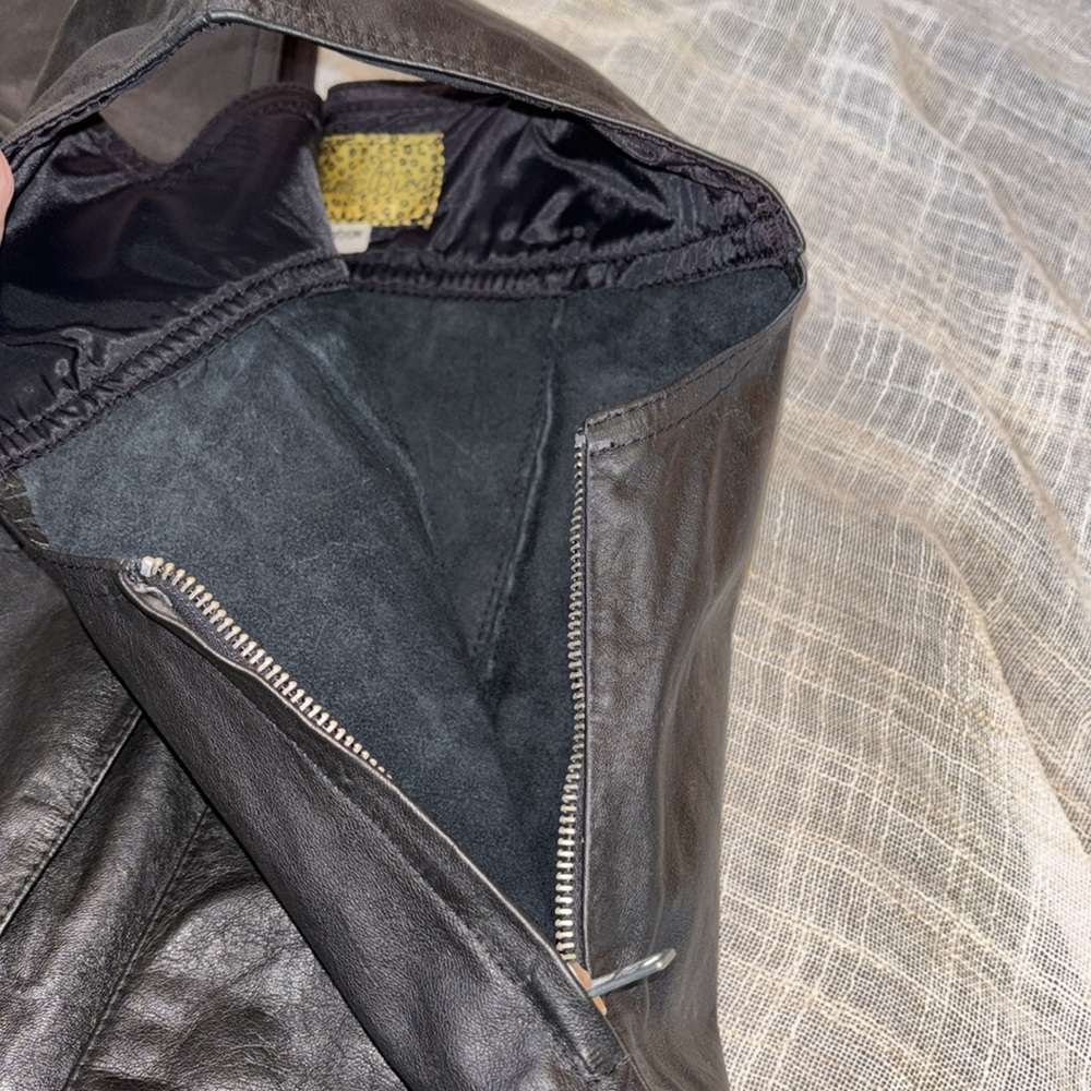 Pleated Genuine Leather Mini Dress, British GameBirds, Medium, EUC, Black - Picture 4 of 14